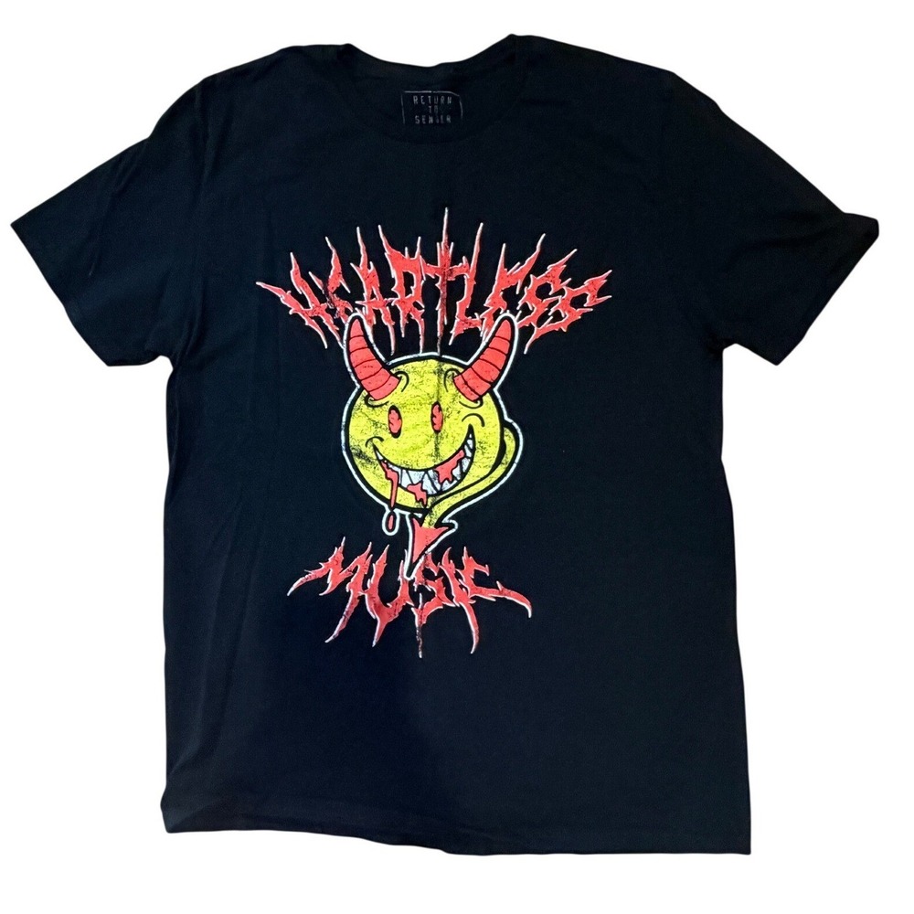 Return to Sender Worthless Smile Devil Graphic T Shirt Black Large Punk Goth